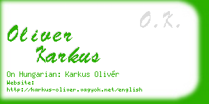 oliver karkus business card