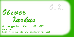 oliver karkus business card